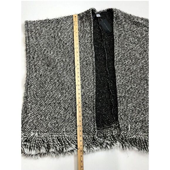 Bryn Walker Virginia Wool Blend tweed Fringed Poncho - Picture 10 of 11